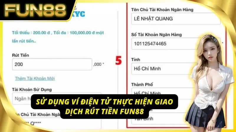 Fun88 rút tiền thông qua ví điện tử đầy tiện lợi